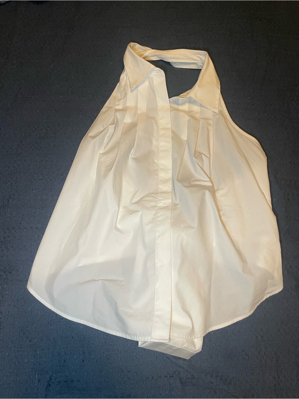 Sleeveless Halter Collar White Women's Top